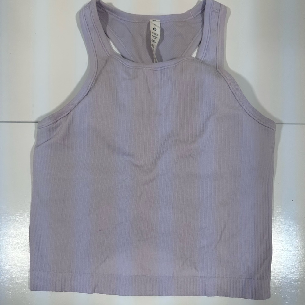 Lululemon lilac smoke ebb to street cropped ribbed tank